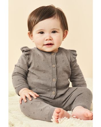 Baby 2-Piece Button-Front Cardigan Sweater Set, 